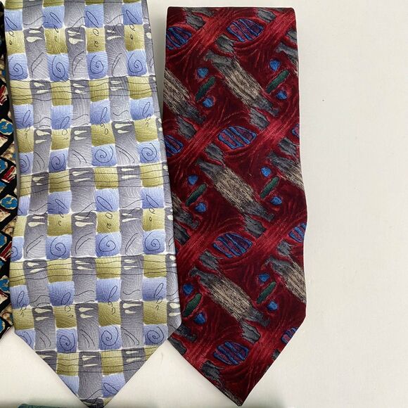 J Jerry Garcia Silk Tie Abstract Art Banyan Tree Carousel Neckties Lot of 6 - Picture 4 of 13